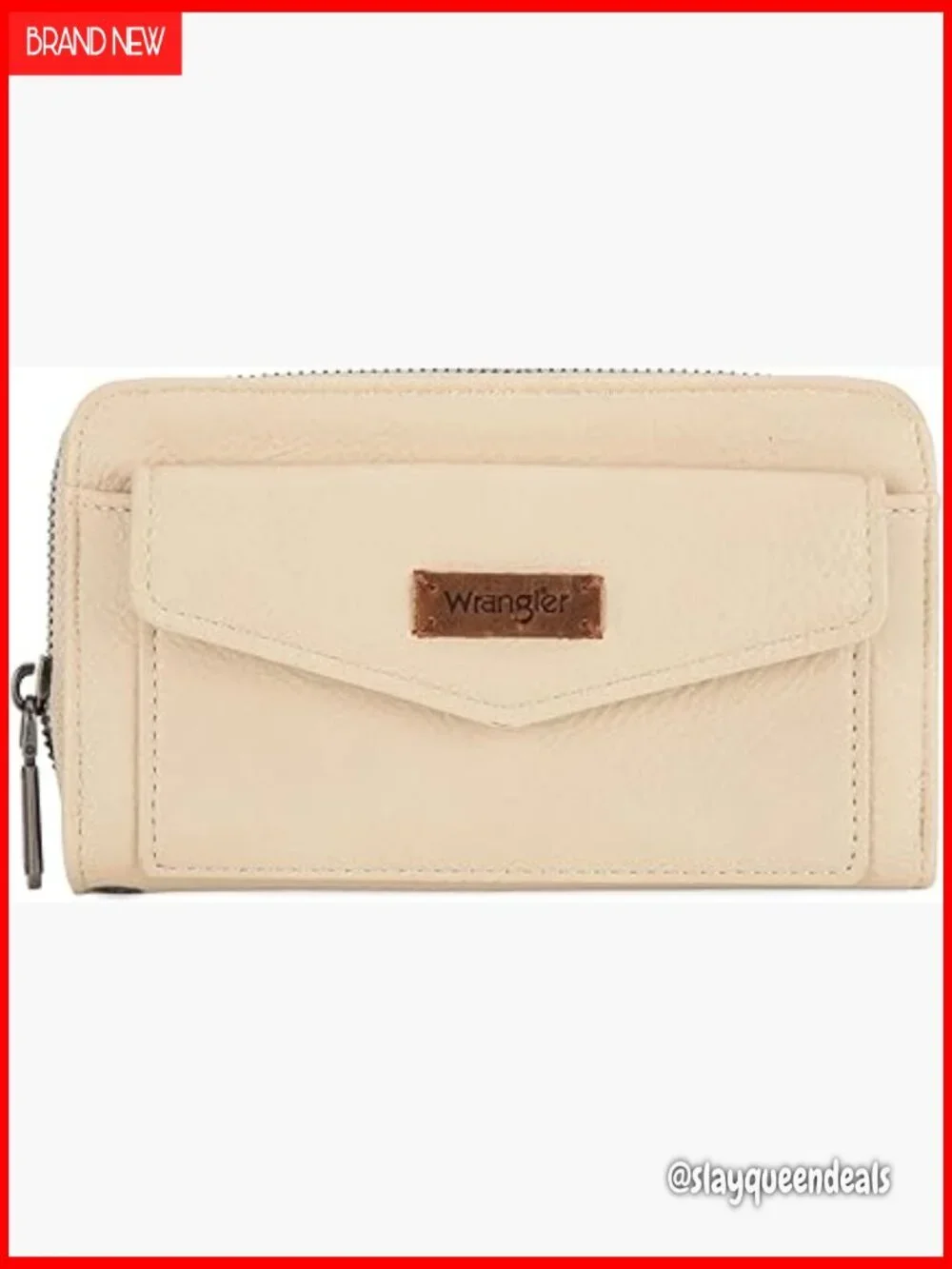 Large RFID Blocking Wristlet Wallet with Zipper Pocket and Wrist Strap
